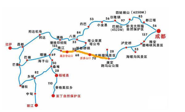 稻城亚丁自驾路线推荐